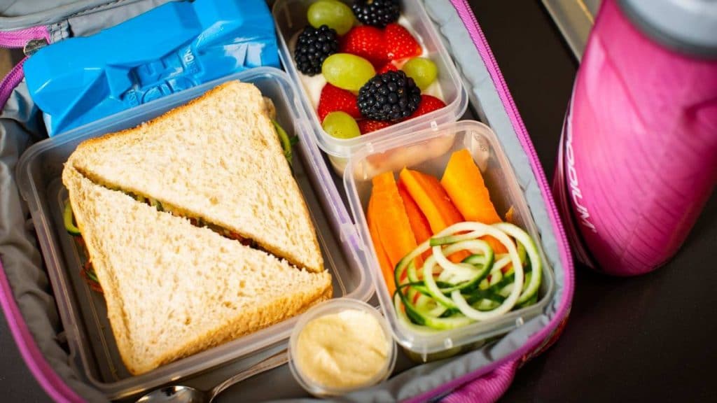 a lunchbox with healthy food